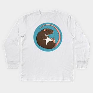 Berkshire Pet Rat Illustration Kids Long Sleeve T-Shirt